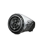 Hip Hop Trend Retro Simple Trend Punk Rock Viking Alloy Anchor Ring for Men Street Accessories