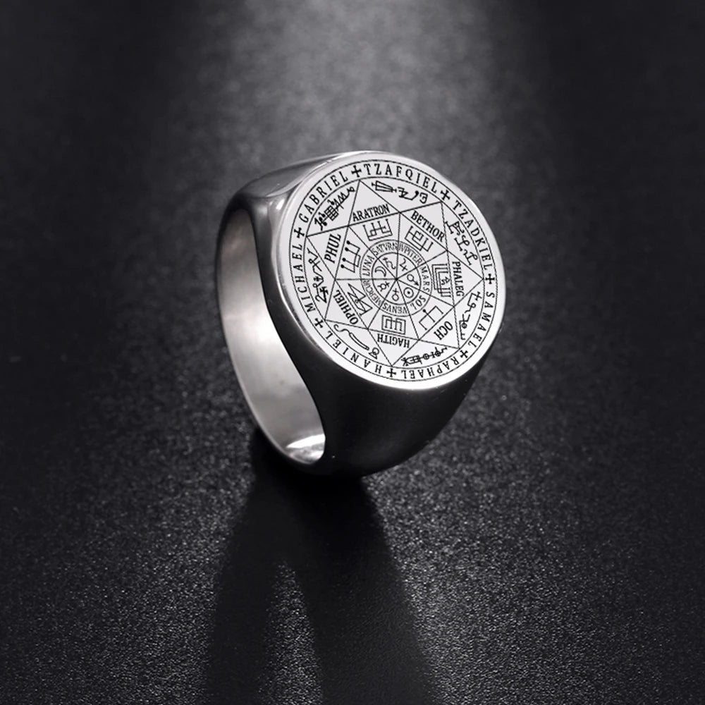 Seven Archangels Hexagram Signet Ring — Kabbalah