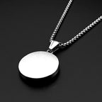 Compass Round Pendant Necklace Silver Color Stainless Steel Travel Adventure Gift Men Daily Street Casual Wear Chain Jewelry