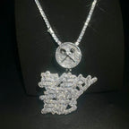 Aokaishen Iced Out Necklace Pendant for Men Every Body Eats Charms Real Copper Cubic Zircona Gold Plated Hip Hop Jewelry