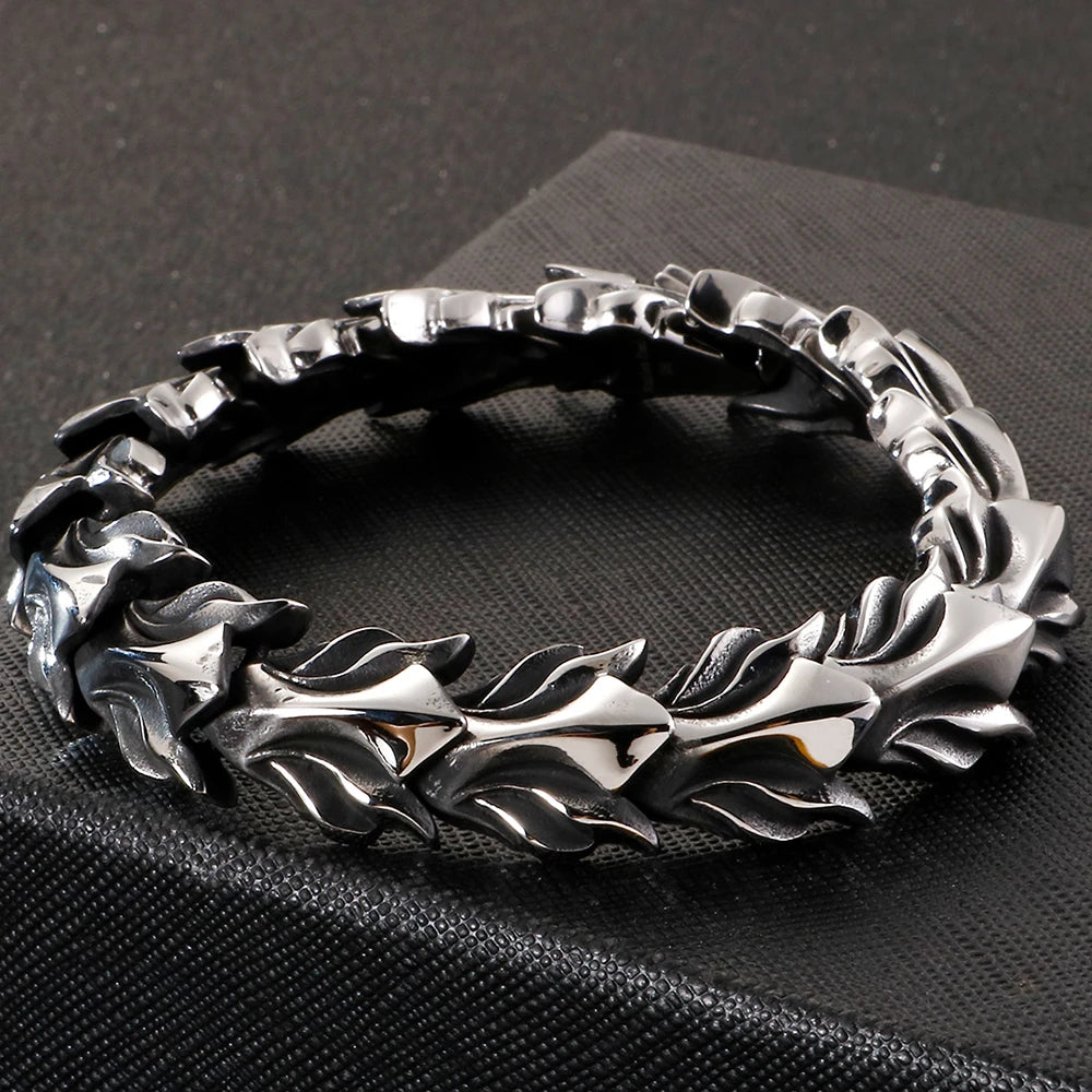 Cool Matte 316L Stainless Steel Men Bracelet for Man 17MM Width Keel Chain Bracelets Male Men's Male Jewelry 3 Sizes