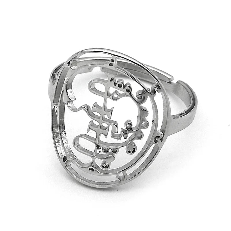 Baphomet Steel Ring Sigeal Sigil Lucifer Satan