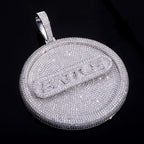 Iced Out Letter Pendant Necklace Round 8CM