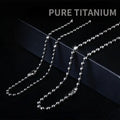 Fashion 3mm TA1 Pure Titanium Military Army Ball Bead Chain Necklace for Men Women Anti-allergy 26 inch Length