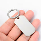 10pcs New Keychain Blank Mirror Polishing Stainless Steel ID Dog Tag Waterproof Jewelry DIY Custom Keyring for Women Men