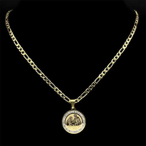 Iced Out Jesus Cross Gold Pendant Necklace