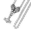 New 316L Stainless Steel Skull With Angel Wings Pendant Necklaces For Men Boys Gothic Hip Hop Biker Jewelry Gifts