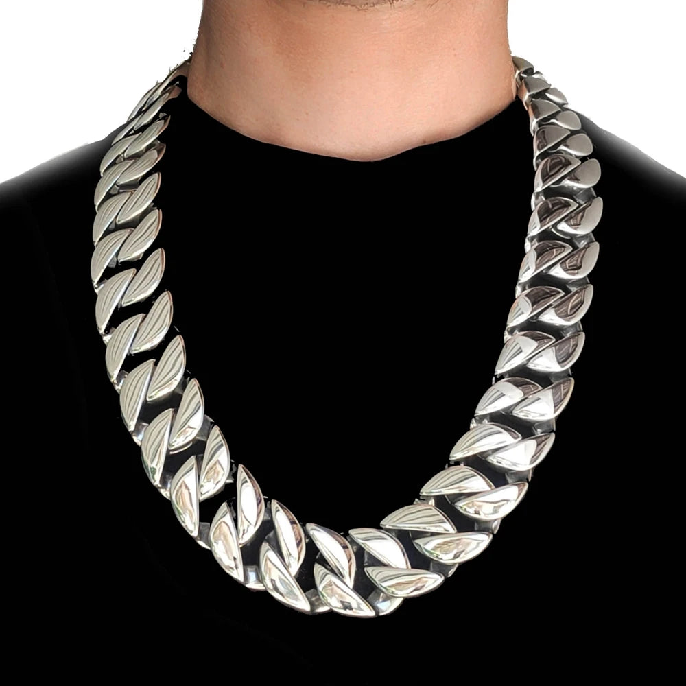 Stainless Steel 26/32mm Cuban Link Chain Necklace Hip Hop Punk Men's Chunky Waterproof Choker Jewelry SDA