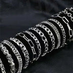 316L Stainless Steel Cuban Chain Bracelet for Men Women Figaro Vintage Metal Viking Kpop Pulseras Emo Cute Luxury