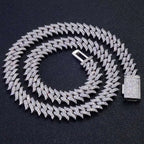 Iced Out Spiked Chain Necklace Stainless Steel