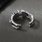 Retro Punk Skull Design Ring For Men Adjustable Personality Gothic Style Fashion Metal Bone Shape Ring Jewelry