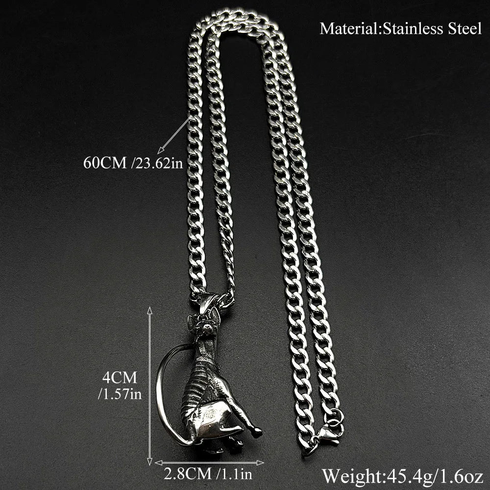 Cat Steel Pendant 316L Sphinx Gothic