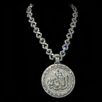 Volcano Talisman Horse Eye Pendant Necklace — Silver-Tone