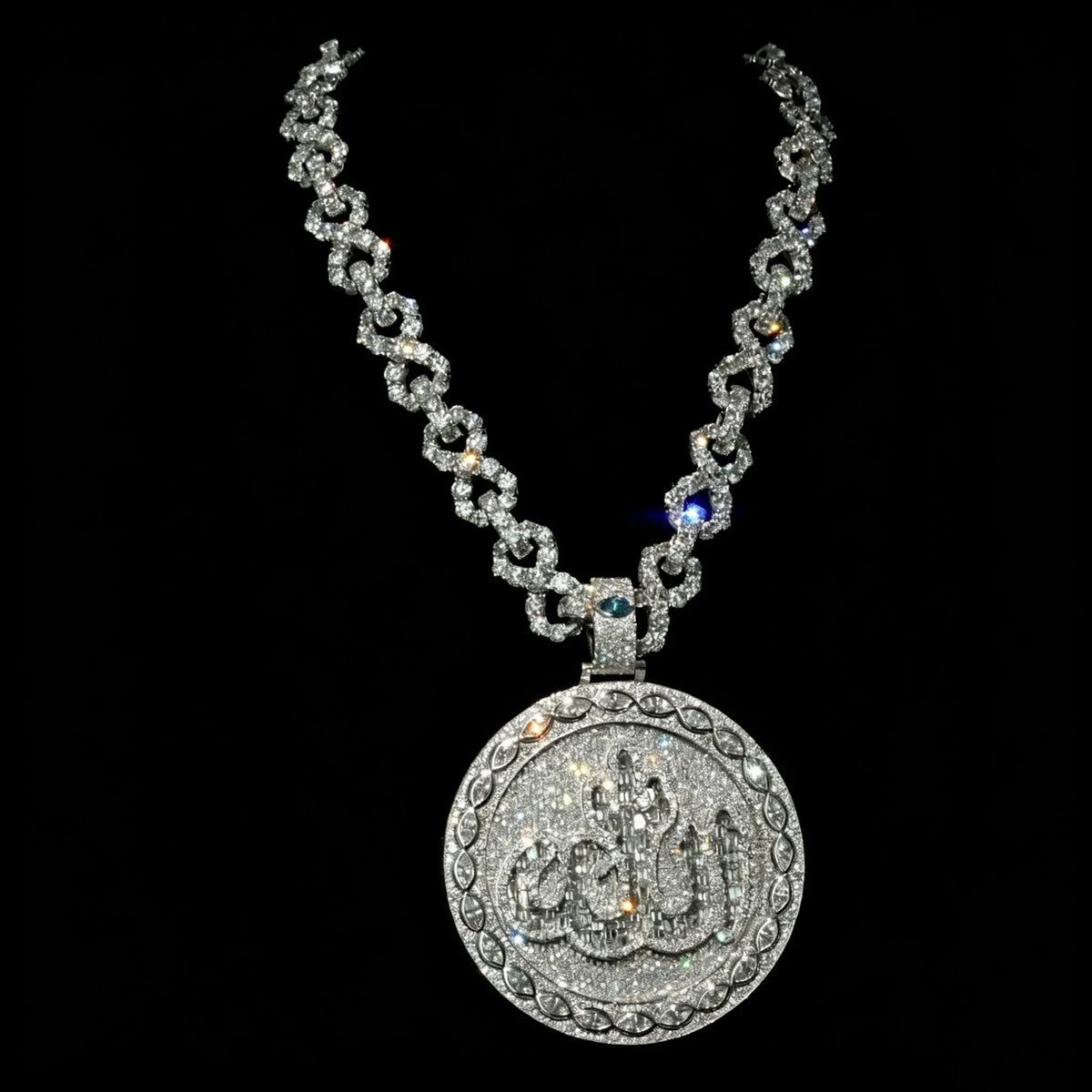 Volcano Talisman Horse Eye Pendant Necklace — Silver-Tone