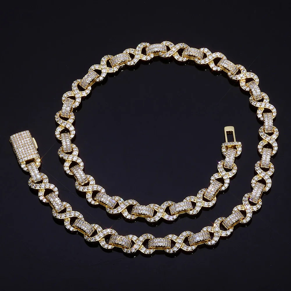 Iced Out Cuban Chain Necklace Stainless Steel 10MM