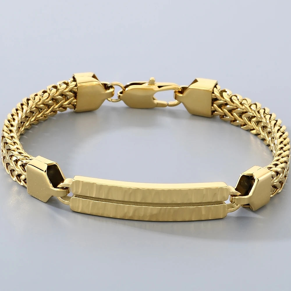 Classic 8MM Men's Keel Link Chain Bracelet for Man Solid 316l Stainless Steel Men's Bracelets Boys Jewelry Accessory