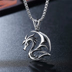 Korean Style Hollow Flame Dragon Pendant Necklace Punk Stainless Steel Biker Men Pendant Chain Fashion Jewelry Gifts