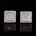 925 Sterling Silver  VVS1 D Color Moissanite  Square Stud Earrings for Men Women Screw Ear Stud Fine Jewelry Diamonds Pass Test