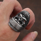 Skull Beard Hat Ring — Stainless Steel