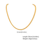Gold Franco Chain Necklace 3mm — Stainless Steel