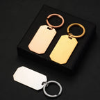 10pcs New Keychain Blank Mirror Polishing Stainless Steel ID Dog Tag Waterproof Jewelry DIY Custom Keyring for Women Men