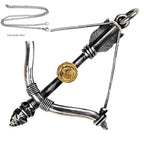 Buyee 925 Sterling Silver Male Big Pendant Chain Elegant Bow Arrow Necklace for Men Fashion Unique Fine Jewelry Chain