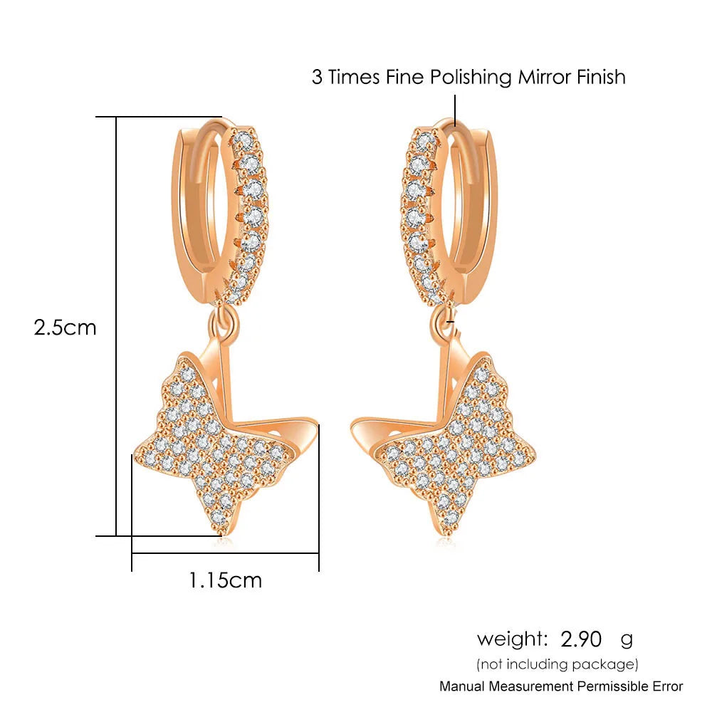 Iced Out Ankh Dangle Hoop Earrings CZ