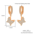 Iced Out Ankh Dangle Hoop Earrings CZ