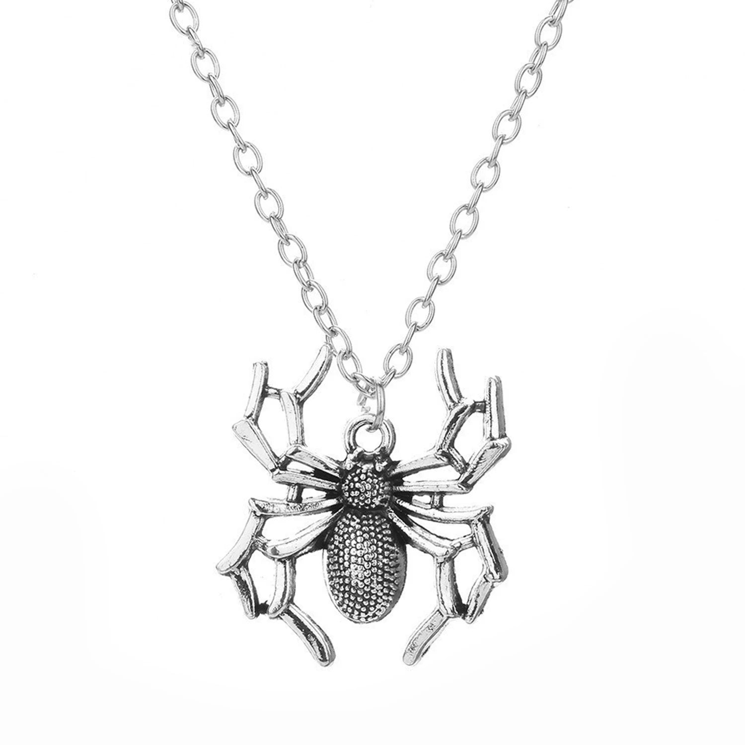 Cute Spider Animal Pendant Necklace for Girls Silver Color Chain Necklace Y2K Style Women Neck Accessories Trendy