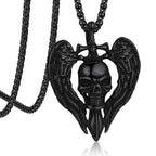 Skull Pendant Necklace — Stainless Steel Gothic
