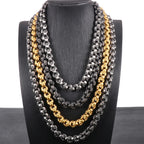 12MM Width Men's Stainless Steel Skull Head Link Chain Necklace Punk Rock On Neck Skeleton Jewelry Gothic Style