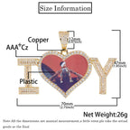 Iced Out Heart Photo Pendant Necklace