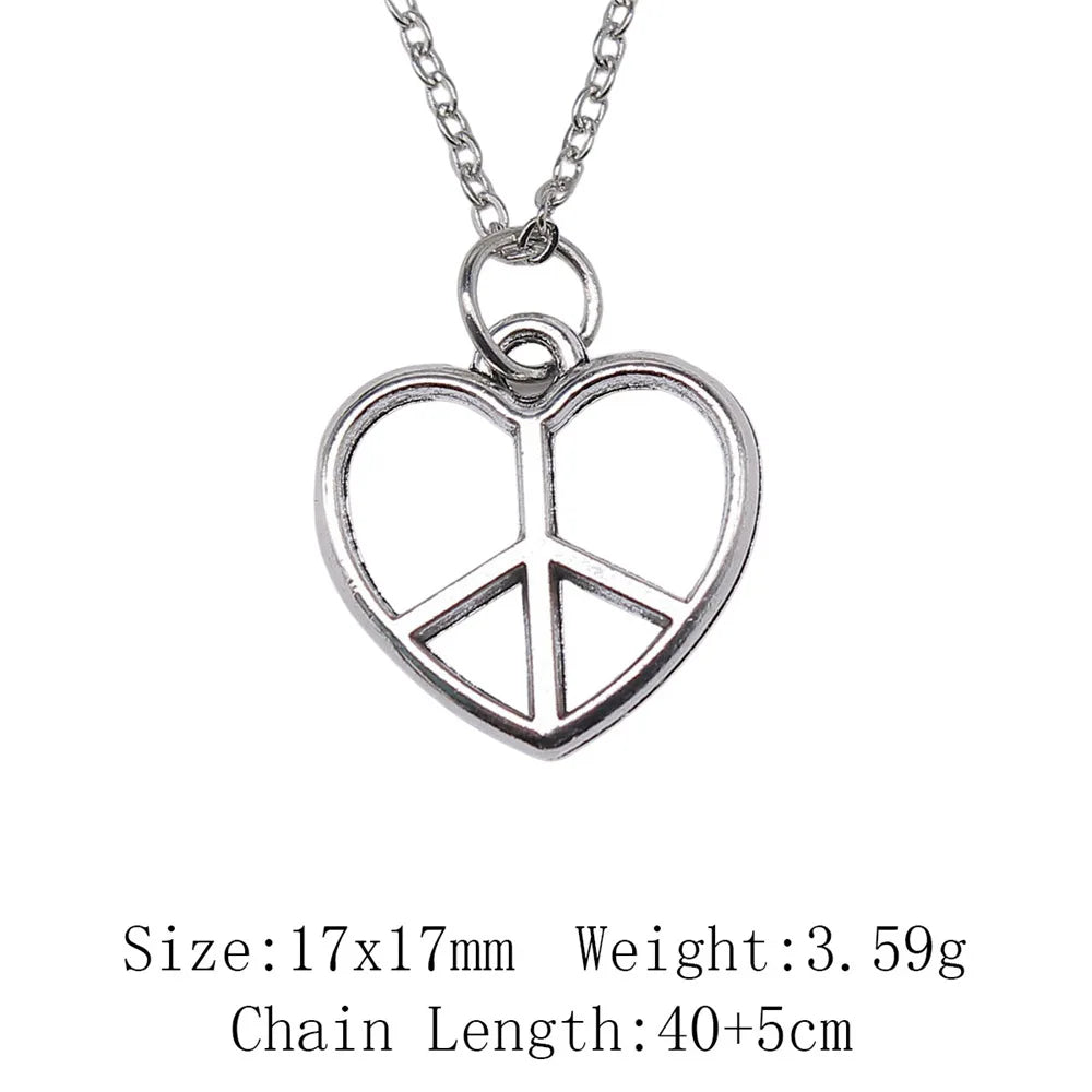 New Fashion Peace Symbol Pendants Necklace Jewelry Gift Peace Sign Peace Dove Necklace For Women