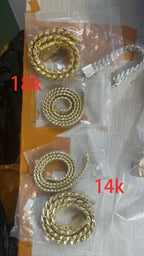 Gold Cuban Chain Necklace 10/12/22MM Brass