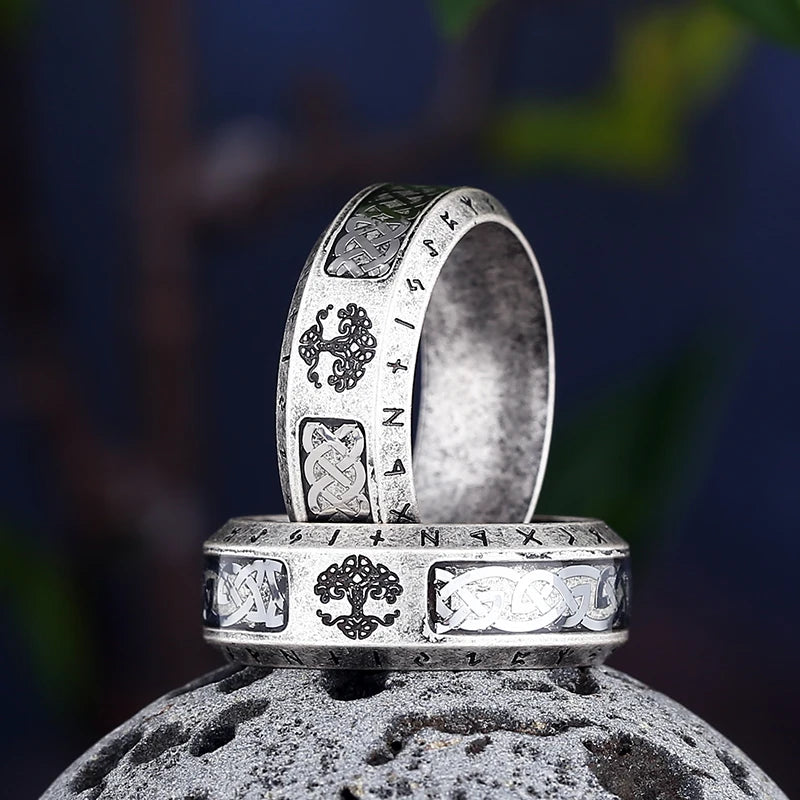 Viking Tree of Life Celtic Knot Ring — Stainless Steel