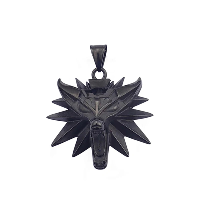 Viking Wolf Stainless Steel Pendant Necklace