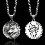 Wolf Viking Steel Pendant 316L Head Relief