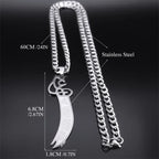 Sword Steel Pendant Islamic Arabic Imam Ali Knife