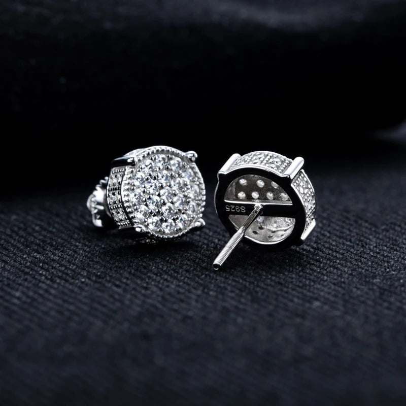 Iced Out Stud Earrings — 925 Silver