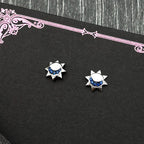 925 Silver Moon Sun Stud Earrings — Silver