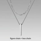Vertical Bar Rope Cuban Chain Pendant — SS