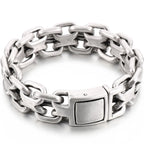 Chunky 23.5CM Chain Man Bracelet for Men On Hand Jewelry Polished Matte Stainless Steel Men's Bracelets Best Gifts for