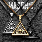 Masonic Eye Pendant Necklace — Stainless Steel