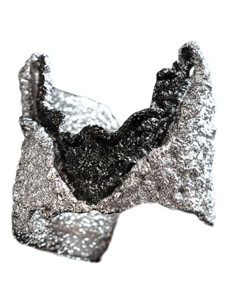 Textured Lava Cyberpunk Ring — Stainless Steel