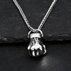 Retro Strength Fist Hand Pendant Necklace Stainless Steel Clenched Fist Hand Amulet Pendant Unisex Gothic Hip Hop