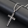 Classic Stainless Steel Cross Necklace For Men 24 Inches Long Pendant Collar Hiphop Rock Outdoor Cool Riding Neck Accessories