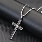 Classic Stainless Steel Cross Necklace For Men 24 Inches Long Pendant Collar Hiphop Rock Outdoor Cool Riding Neck Accessories