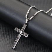 Cross Pendant Necklace — Stainless Steel Black Gold