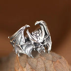BOCAI New S925 Sterling Silver Retro Punk Skull Vampire Ring Selected Gifts