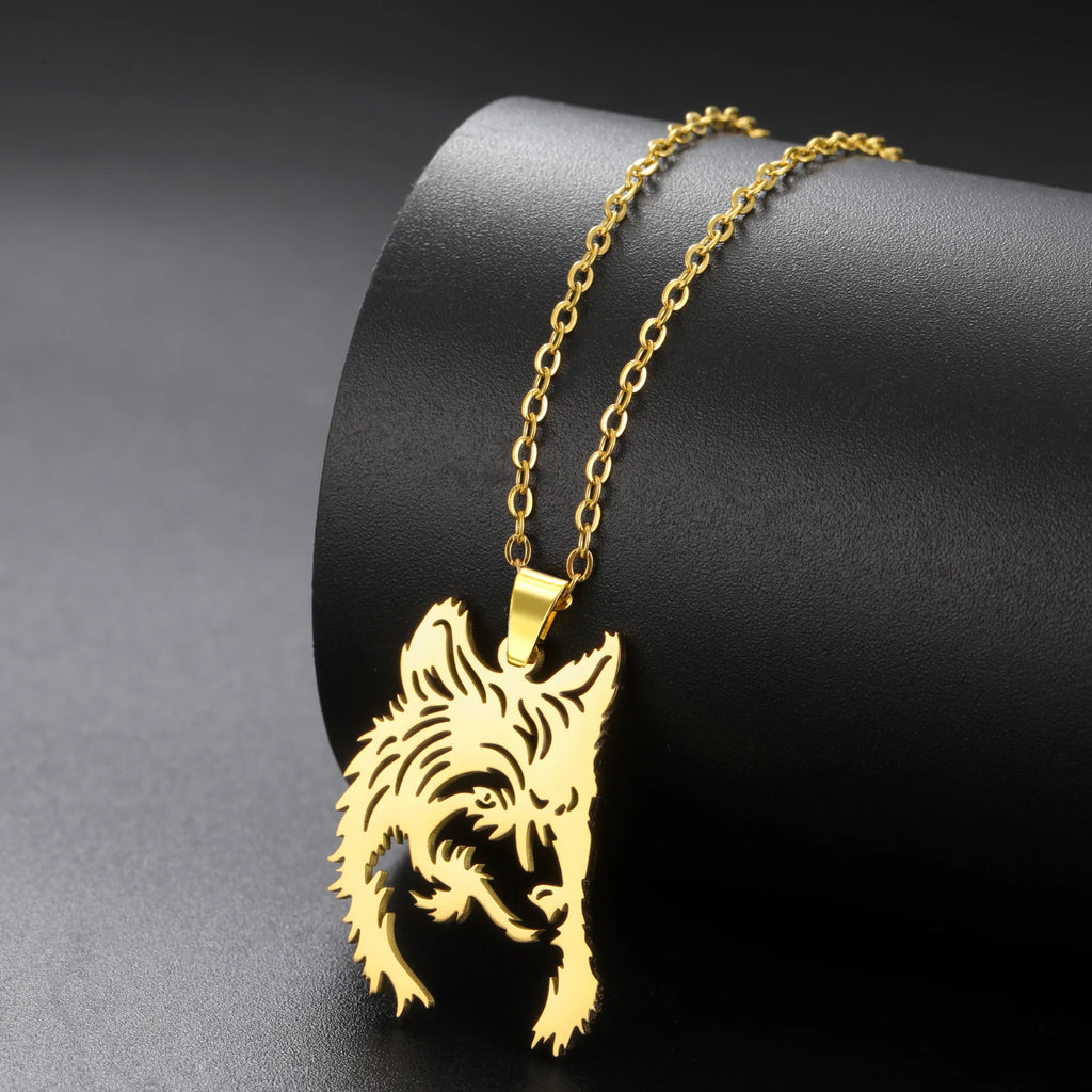 Wolf Head Necklace for Men Women Stainless Steel Animal Neck Chain Gift Punk Jewelry Birthday Gifts 2026 Wholesale New